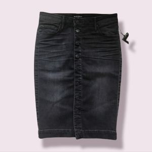 (Black Orchid) Black Denim Pencil Skirt